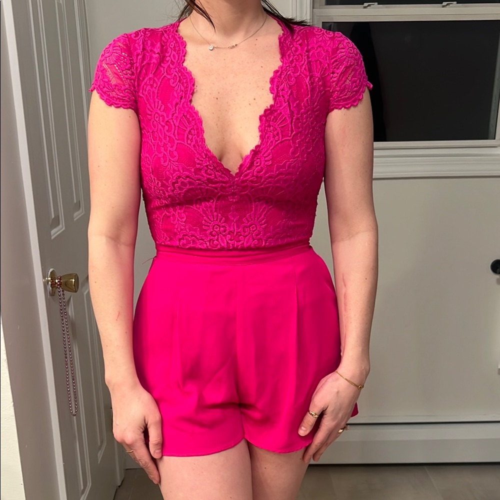 Elegant Pink Lace Top